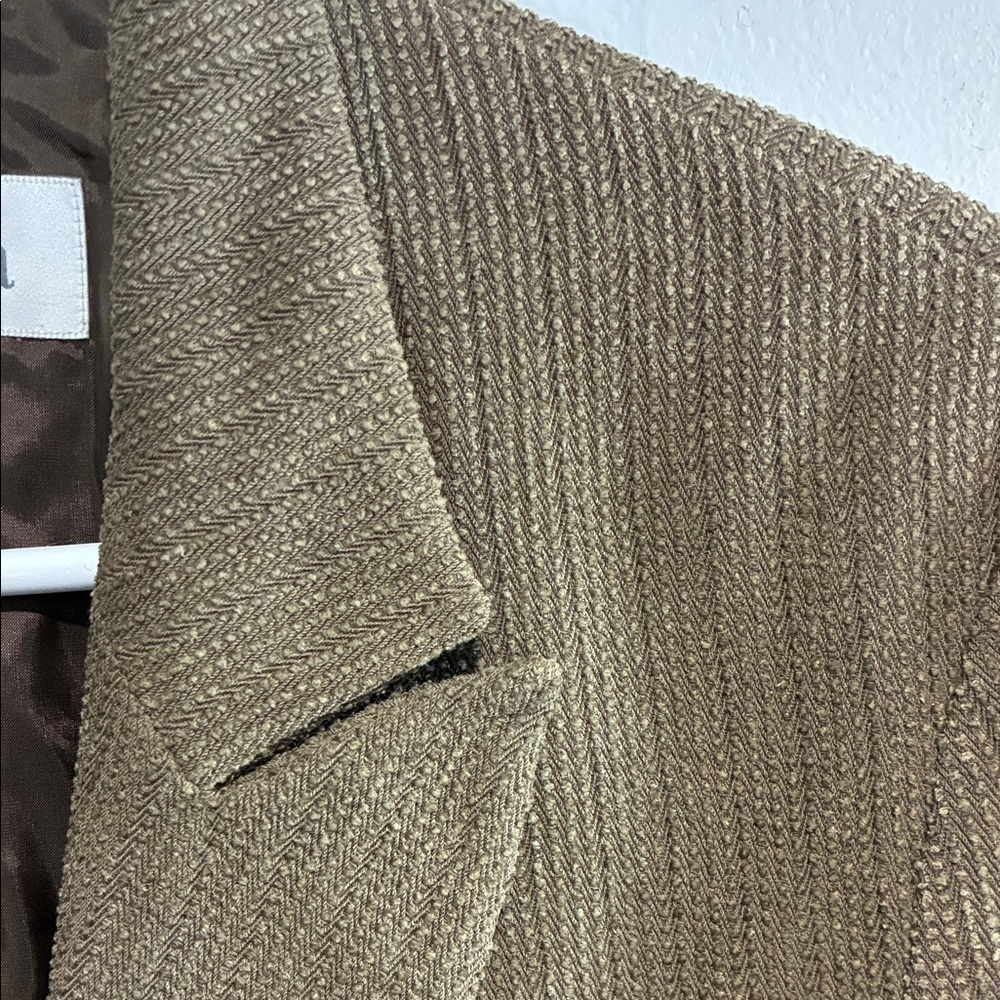 Max Mara Wool Blend Blazer Size 10 Khaki Brown Designer Jacket - Picture 4 of 9